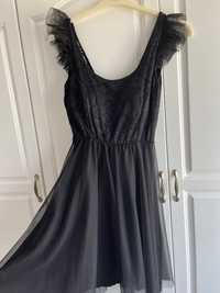 Черна официална къса рокля