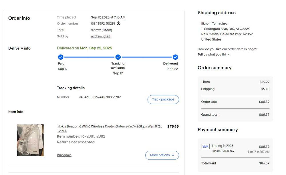 Роутер Nokia Beacon 6 (США, Оригинал)