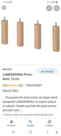 Vând set picioare canapea IKEA, stare foarte buna