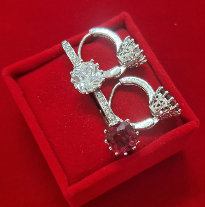 GP71, cercei placati aur 18k,incuietoare sigura, zirconiu