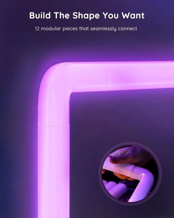 Модулна RGBIC LED стенна лампа, предназначена за TV монитори и др. д
