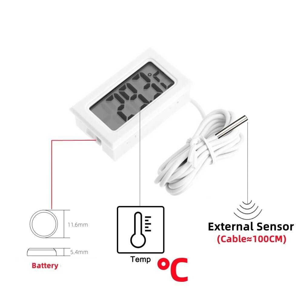 Термометър за хладилна витрина с външен сензор