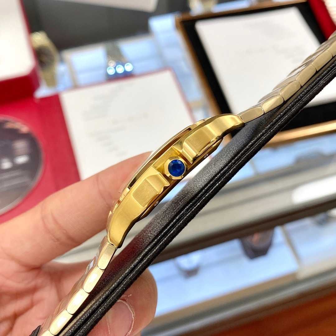 Автоматичен мъжки часовник Cartier Santos de Cartier Gold
