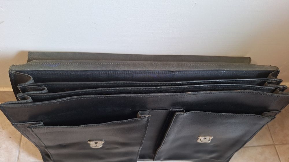 Промоция -50%. СОЦ Мъжка кожена чанта за документи от ест. кожа А4.