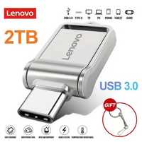 Флаш памет Lenovo U Disk 2TB, 2 в 1: USB-A & C, подарък ключодържател