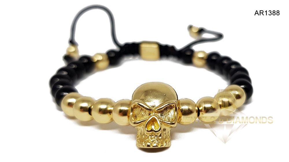 Bratara Aur 14 K Skull Collection ARJEWELS(AR1388)