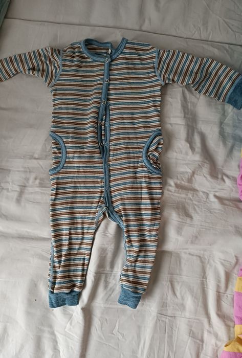 Salopeta bebe CeLaVi lana merinos măr 70