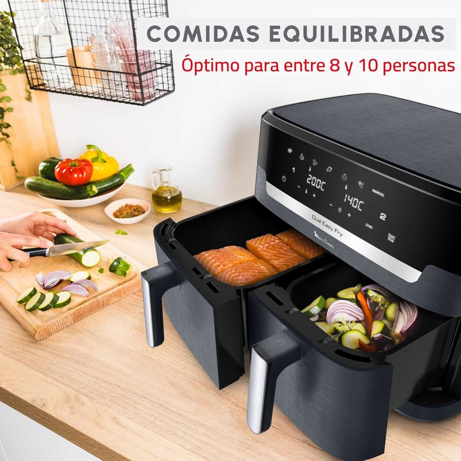 Фритюрник с горещ въздух Moulinex Dual Easy Fry XXL 11L (EZ942B)