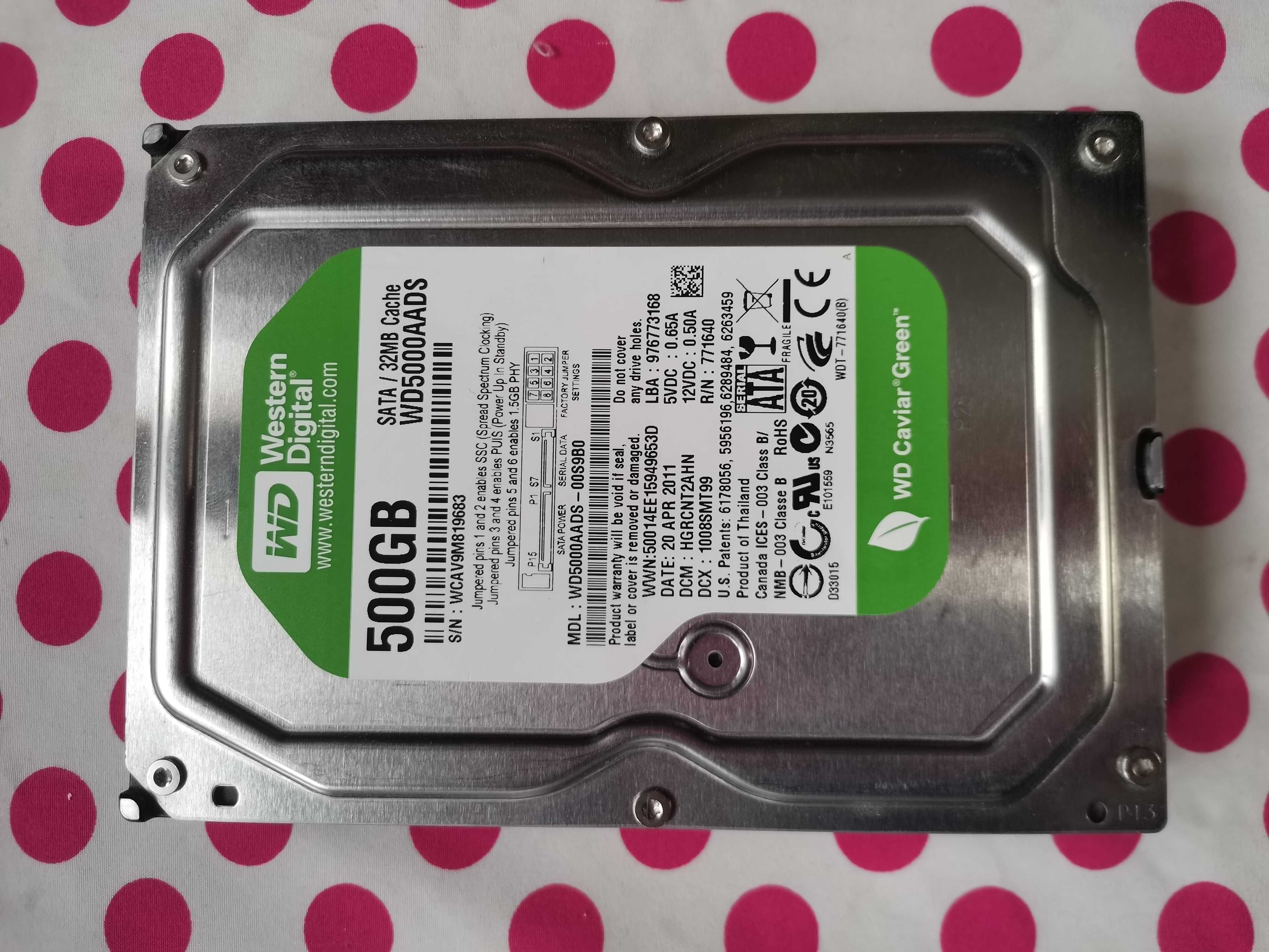HDD 500 Gb 3,5 inch Western Digital Green Sata2 Desktop.