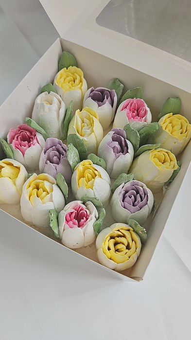 Сладкий букет Зефирные тюльпаны Зефирный букет Сладости Цветы Подарок