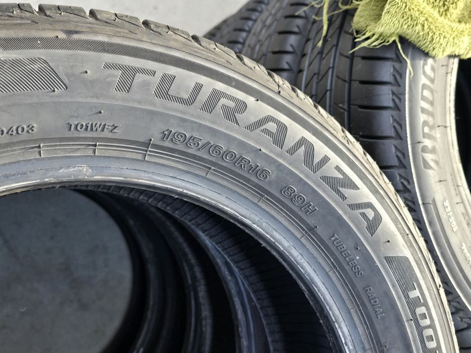 4 Броя 195/60/16 Bridgestone 8mm КАТО НОВИ