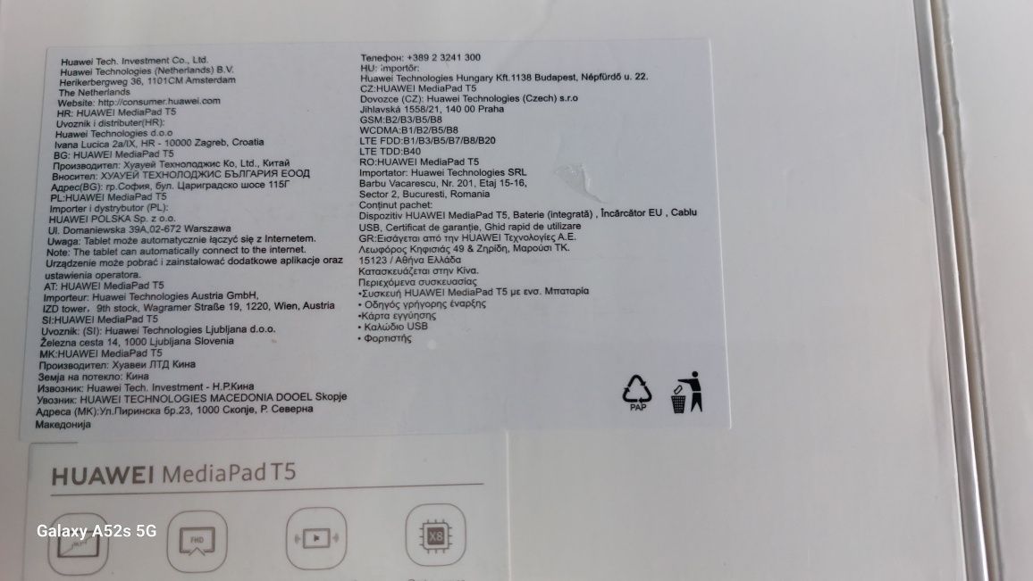 Tableta HUAWEI MediaPad T5 10,1 -inch
