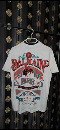 Tricou BALMAIN paris alb x negru