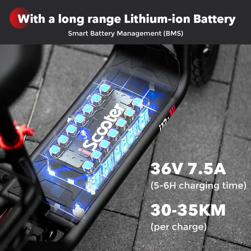 Електрически скутер/тротинетка със седалка iScooter i12 500W 7.5AH