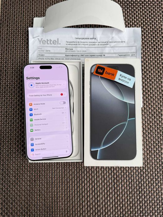 36М ГАР! iPhone 16 Pro MAX Лизинг от 73лв/м White Titanium 256GB бял
