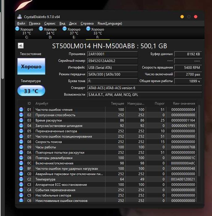 Жесткий диск 2.5 WD 320GB полностью протестирован
