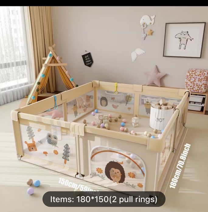 НОВА 150х180см Голяма детска кошара за игра за бебе/ ограда