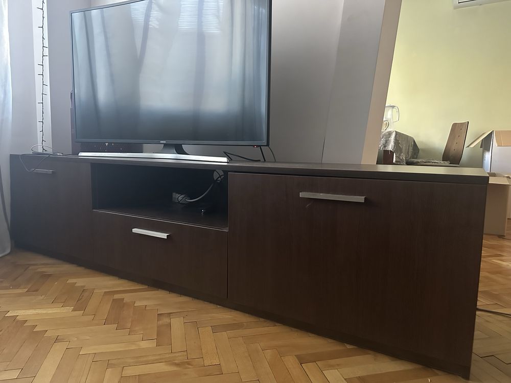 ТВ шкаф – 210/50/45 см, цвят венге
