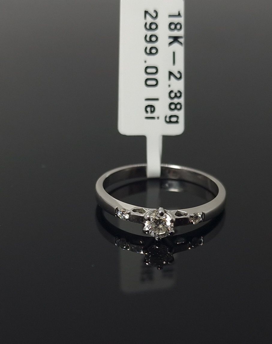 Inel Dama Aur Alb 18k/750 Diamant 0,20kt