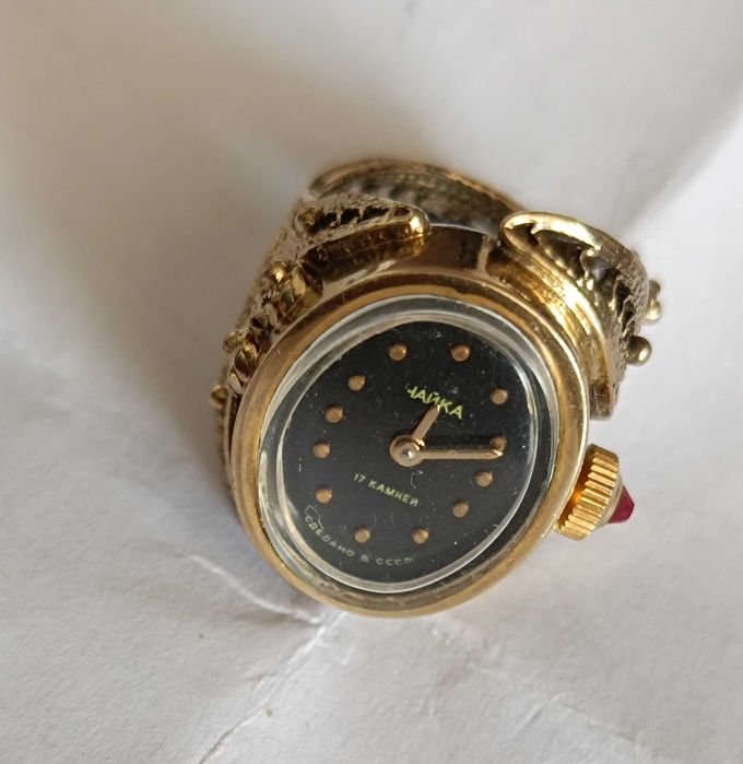 Перстень часы  позолота  СССР
