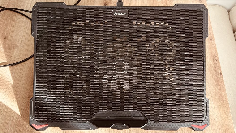 Suport laptop Tellur Basic, 17", 5 ventilatoare, LED, 2xUSB, Negru