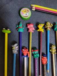 Set creioane cu capete radieră figurine