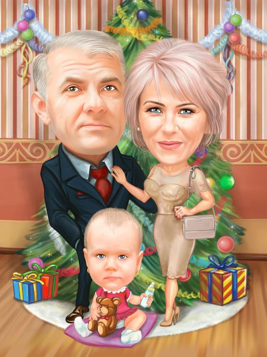 Коледен Подарък Карикатура по Снимка-Перфектният Подарък за Празниците
