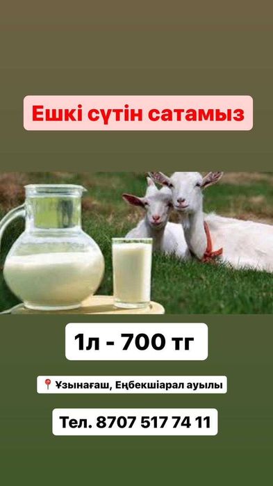 Козье молоко 1л=1000 Ешкі сүтін сатамыз