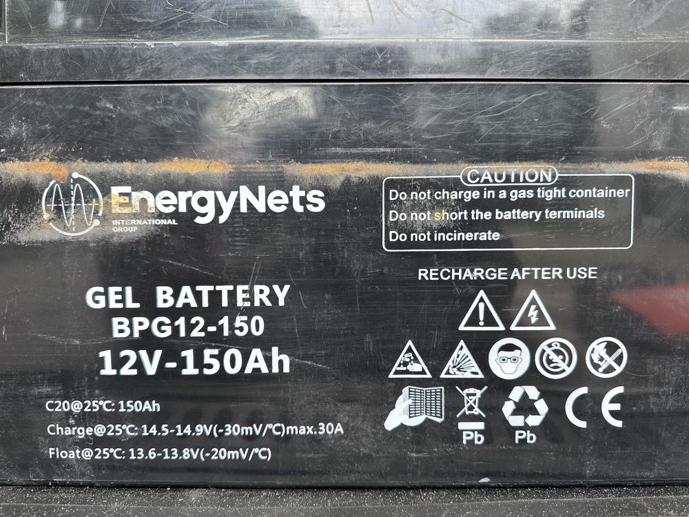 Тягов гелов акумулатор 150Ah 12V - EnergyNets BPG12-150