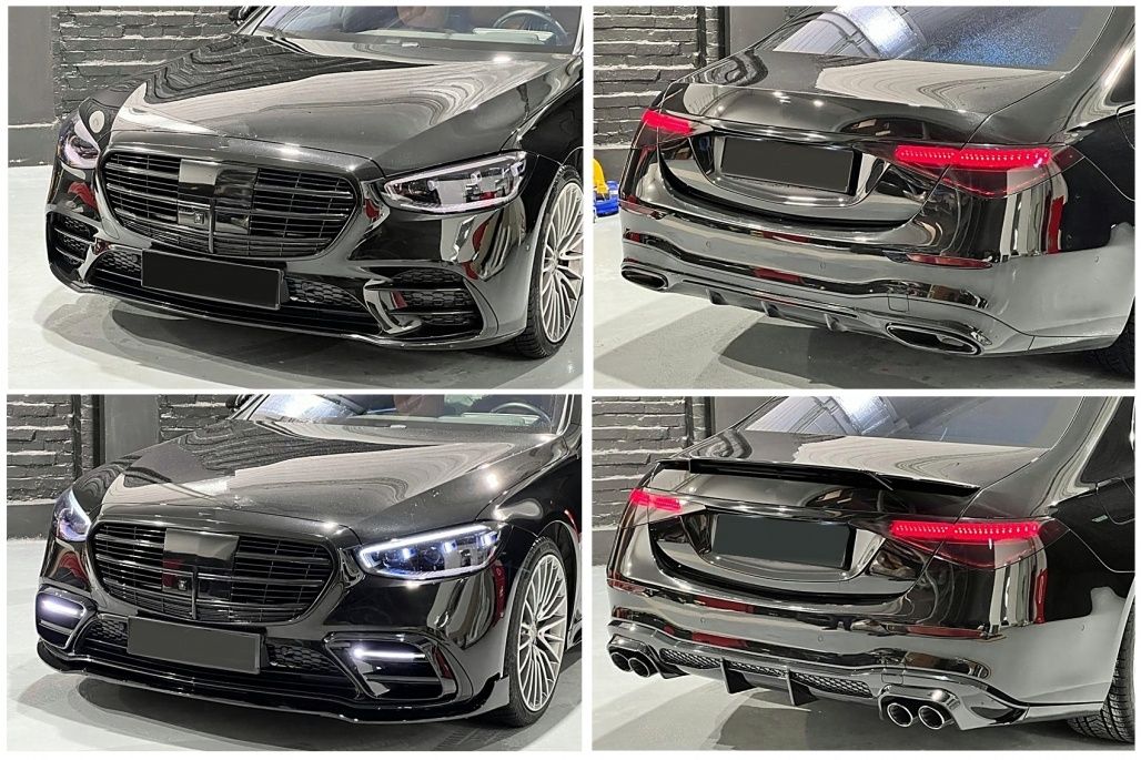 W223 Brabus пакет преден лип дифузьор накрайници спойлер LED