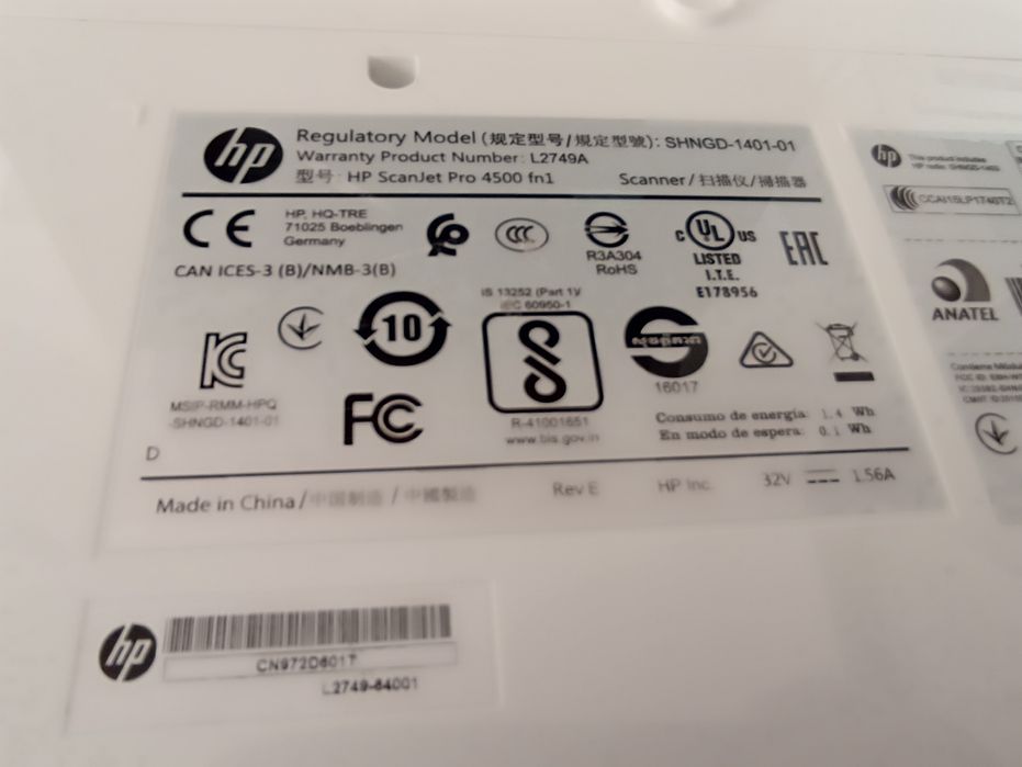 Scaner hp scanjet prob4500fn1