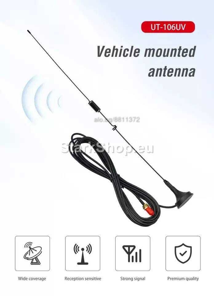 Антена мобилна укв за радиостанция 144/433 mhz