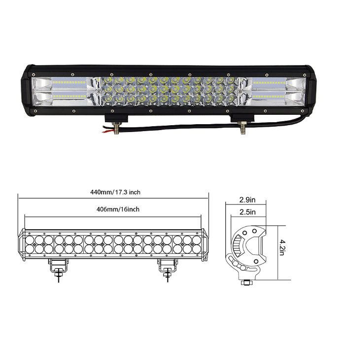 Led bar 252w, Lumina 7D, lumina spot si flood, alimentre 12-24vv