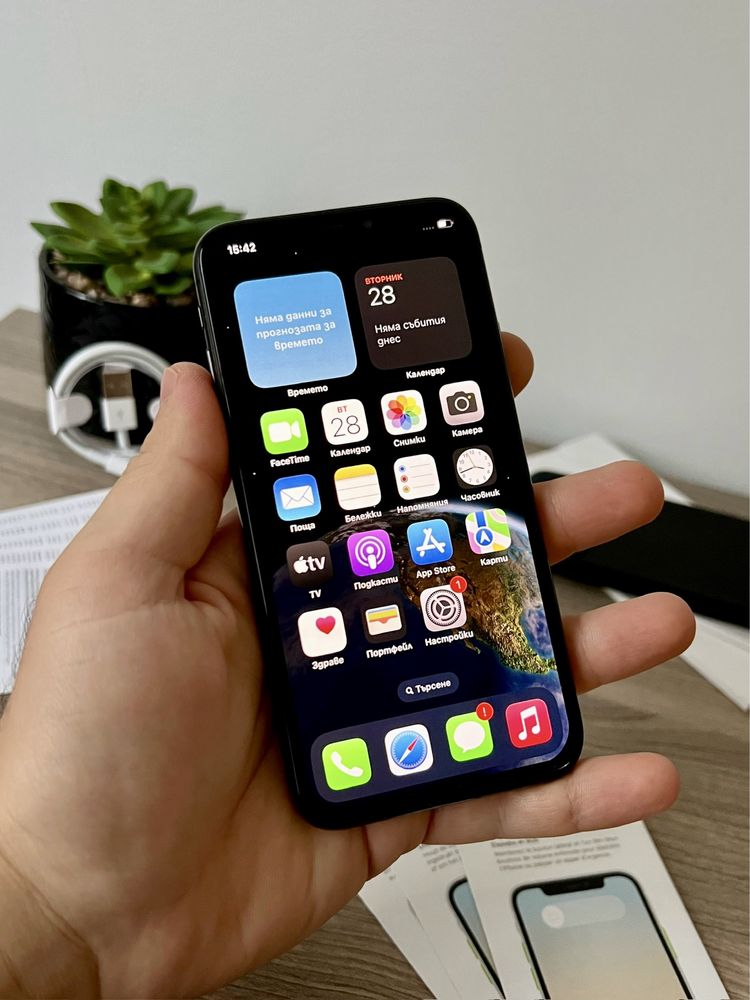 iPhone X, 256GB, Space Gray, 100% батерия, ОТЛИЧЕН, ГАРАНЦИЯ!