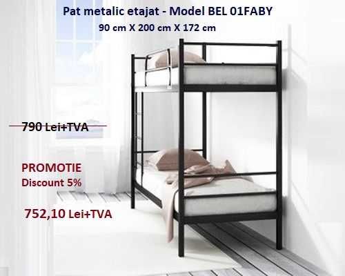 Paturi metalice etajate -model BEL 01FABY -Livrare din STOK