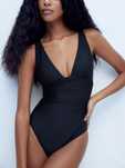 H&M costum de baie negru modelator întreg