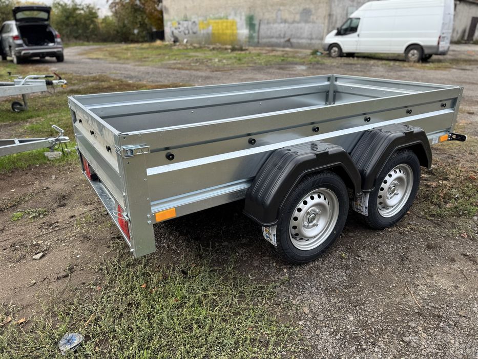 Remorcă nouă 750 kg, dublu ax, 250x125 cm, posibilitate RATE!!