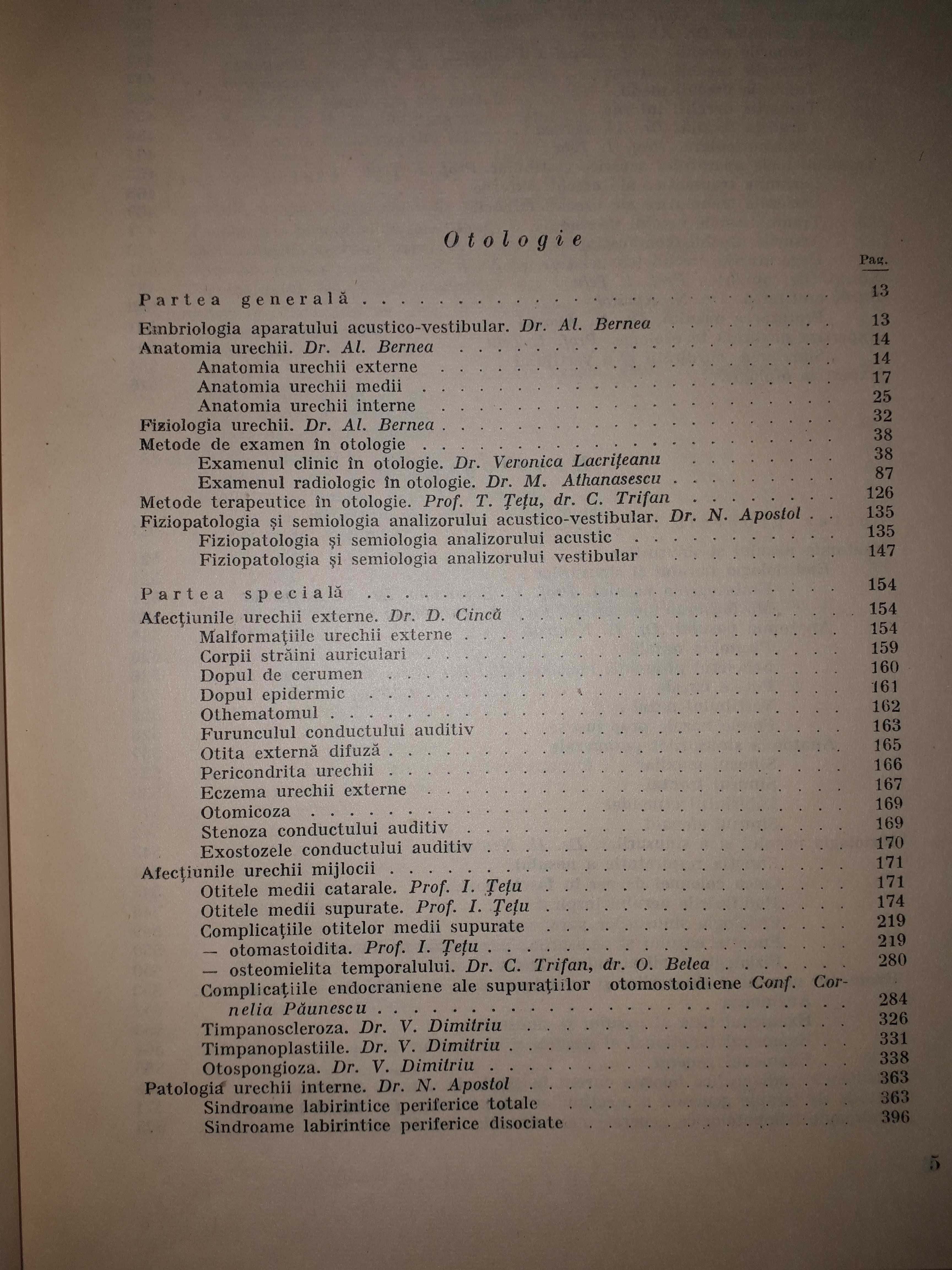 OTO-RINO-LARINGOLOGIE, vol. II, Costinescu, Girbea, Popovici...