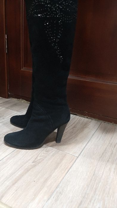 Сапоги зимние замшевые