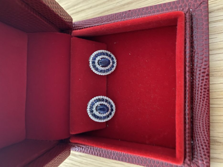 Cercei cu diamante si safire maria granacci cu garantie 1 an Cellini