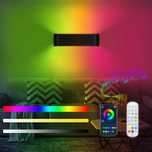 НОВА! Смарт RGB димируемa LED стенна лампа с дистанционно, черна
