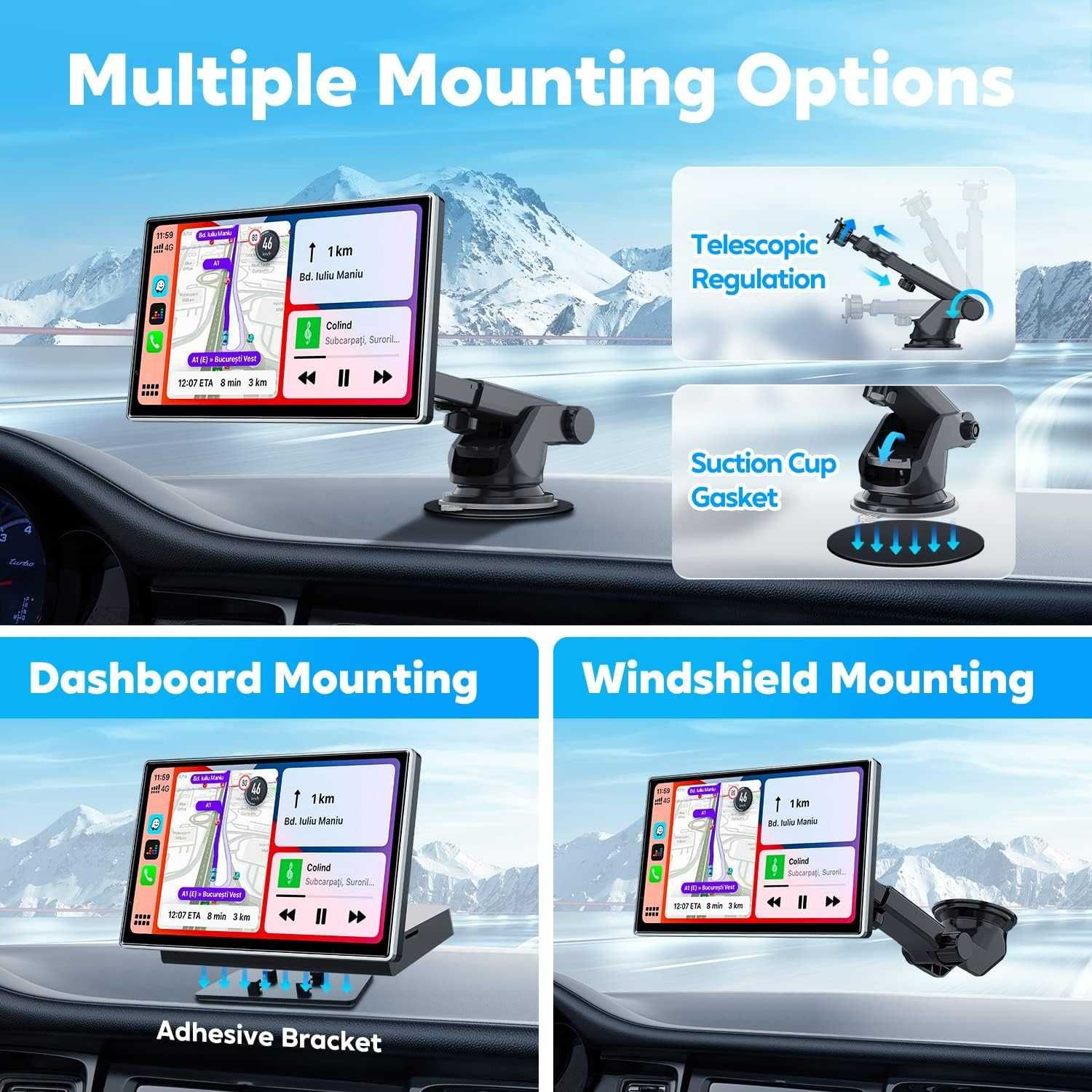 Мултимедия Westods Wireless Apple Carplay & Android Auto 7" GPS