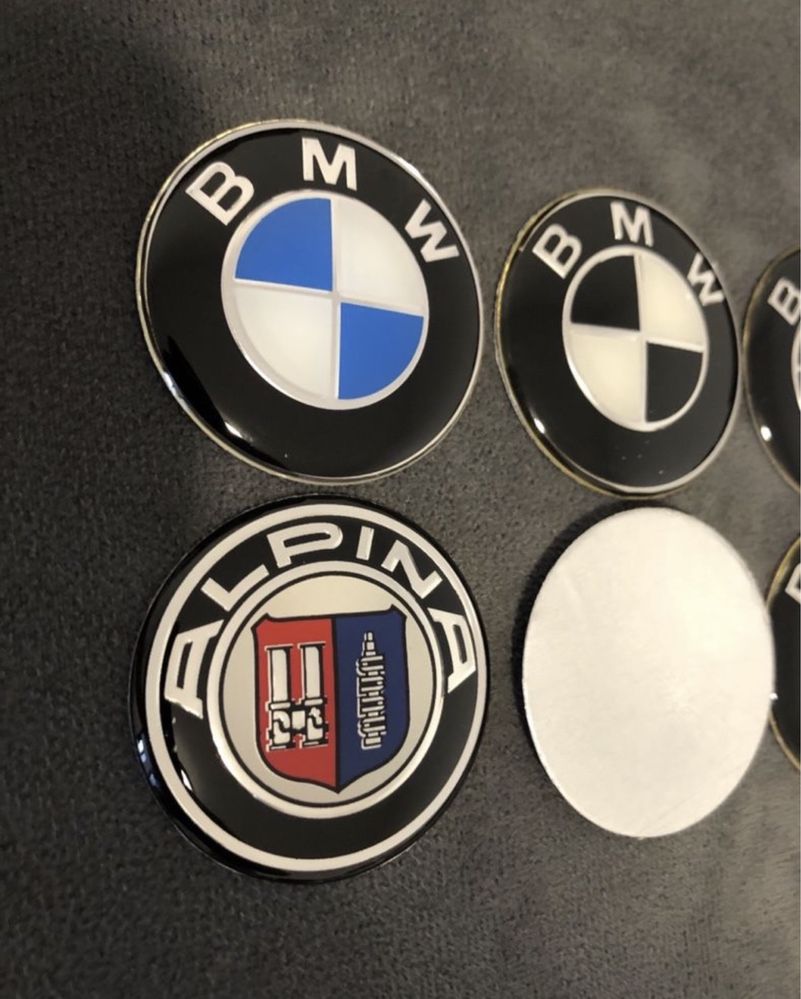 Emblema stema logo Volan 45mm Bmw Full Black Alb Negru M Alb Albastru