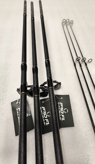 SET 3 Lansete FL VIPER 3.90m 3.5 LBS 2 tronsoane + 3 Mulinete JS10000