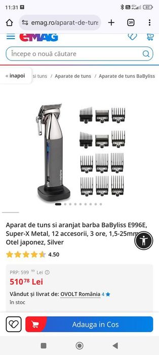 Aparat de tuns și aranjat barba babyliss