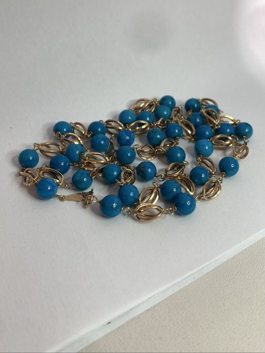 Colier aur 18kt.cu Turquoise