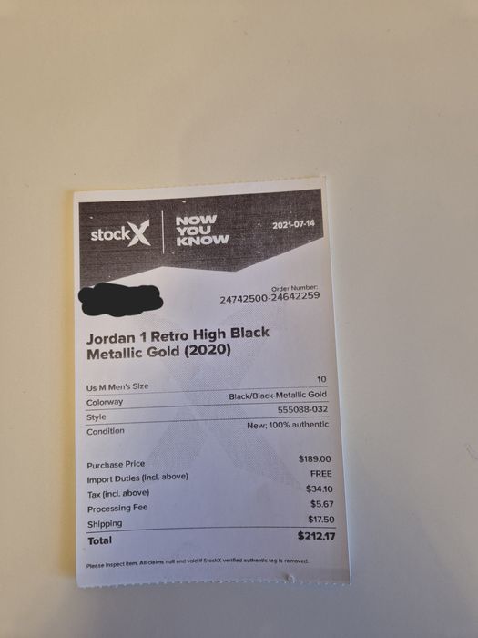 Air Jordan 1 Black Metallic Gold in stare noua, marimea 44