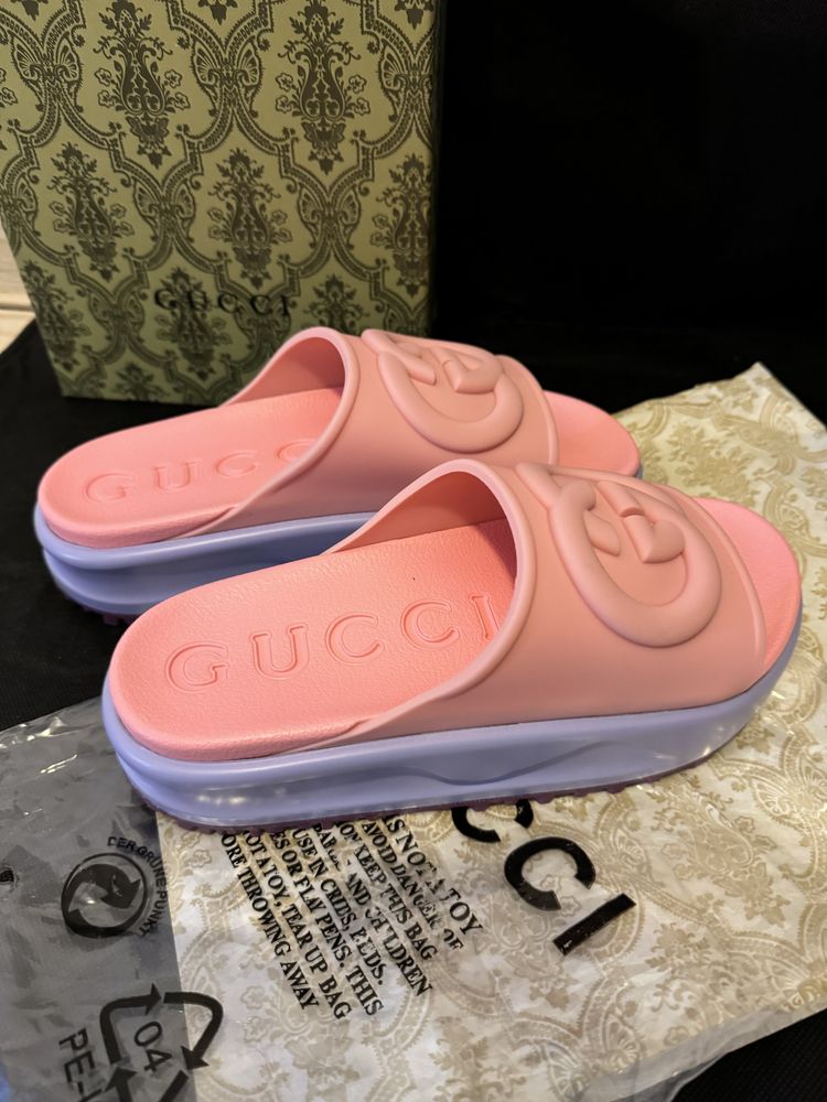 Уникални чехли Gucci Interlocking G slide в 37/38/39/40ти номер