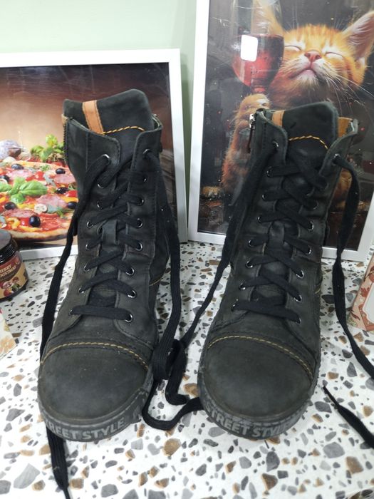 Топли боти естествена кожа N38