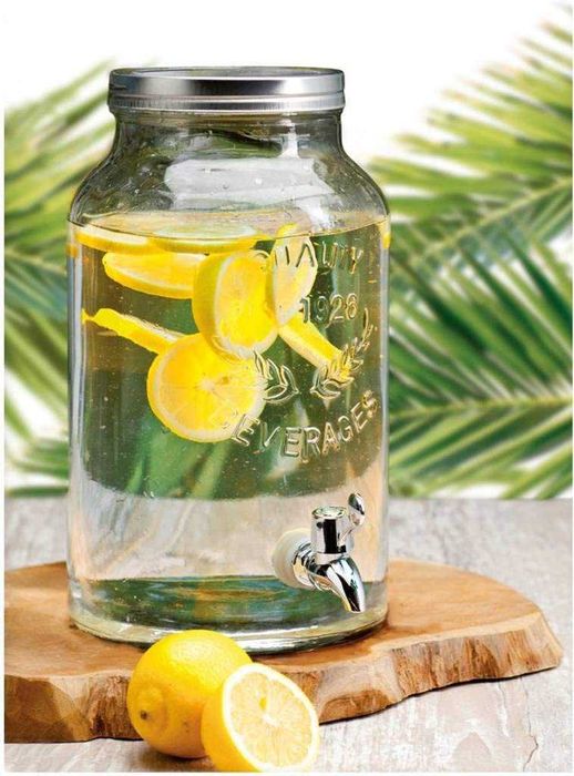 Буркан EDM с кран, прозрачен и неръждаема стомана, 5,5 литра